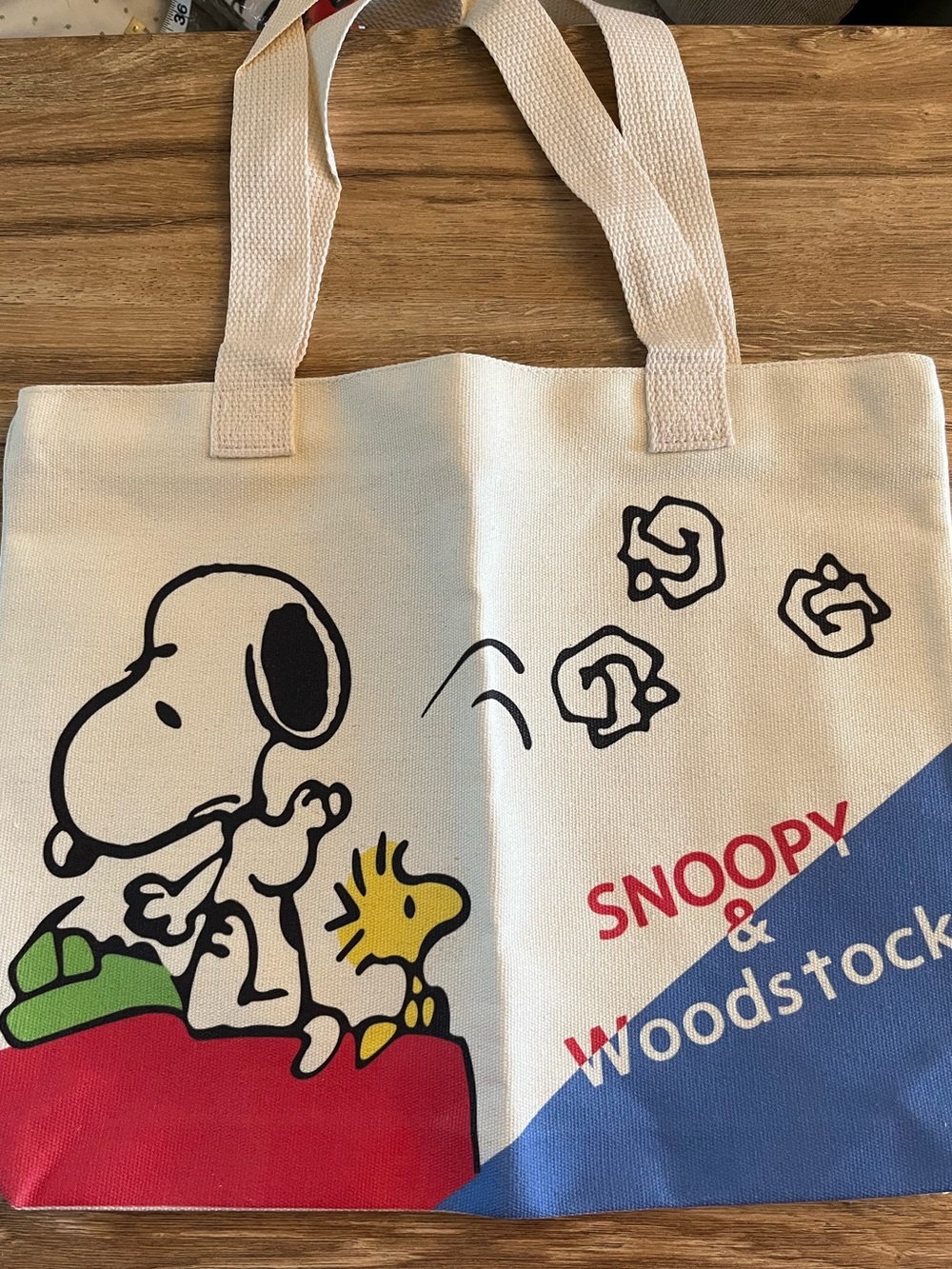 Snoopy & Woodstock Cream Canvas Tote Bag